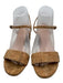 Stuart Weitzman Shoe Size 8 Beige Cork Ankle Buckle Midi Heel Toe strap Sandals Beige / 8