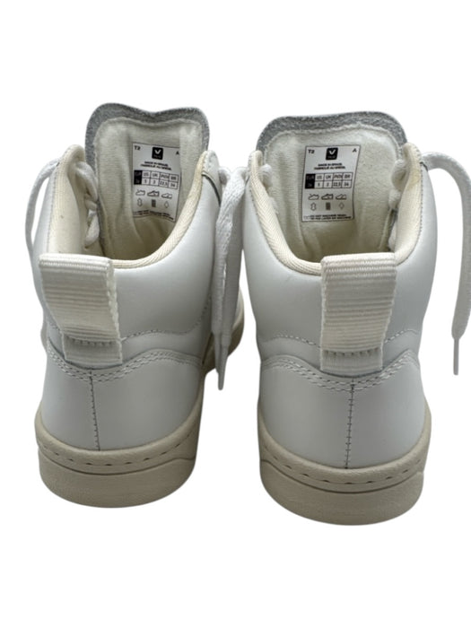 Veja Shoe Size 5 White & Beige Leather Lace Up High Top Sneakers White & Beige / 5