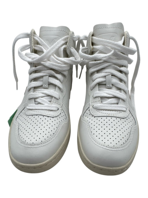 Veja Shoe Size 5 White & Beige Leather Lace Up High Top Sneakers White & Beige / 5