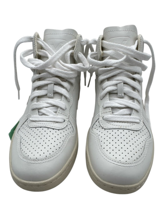 Veja Shoe Size 5 White & Beige Leather Lace Up High Top Sneakers White & Beige / 5