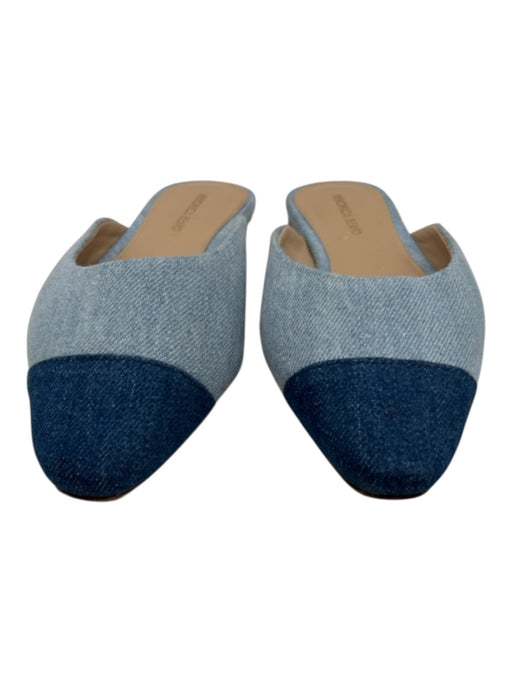 Veronica Beard Shoe Size 5.5 Blue Multi Denim Cap Toe Pointed Square Toe Flats Blue Multi / 5.5