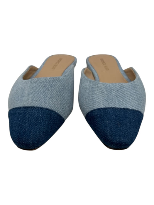 Veronica Beard Shoe Size 5.5 Blue Multi Denim Cap Toe Pointed Square Toe Flats Blue Multi / 5.5