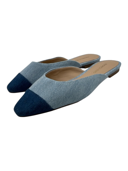 Veronica Beard Shoe Size 5.5 Blue Multi Denim Cap Toe Pointed Square Toe Flats Blue Multi / 5.5