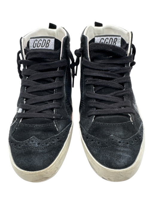Golden Goose Shoe Size 37 Black Suede Embossed High Top Lace Up Midstar Sneakers Black / 37
