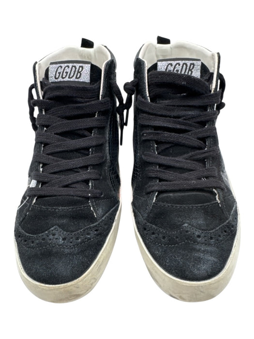 Golden Goose Shoe Size 37 Black Suede Embossed High Top Lace Up Midstar Sneakers Black / 37