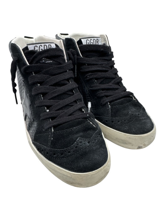 Golden Goose Shoe Size 37 Black Suede Embossed High Top Lace Up Midstar Sneakers Black / 37