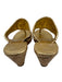 Jack Rogers Shoe Size 7 Gold & Beige Cork & Leather Whipstitching Circles Wedges Gold & Beige / 7