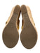 Jack Rogers Shoe Size 7 Gold & Beige Cork & Leather Whipstitching Circles Wedges Gold & Beige / 7