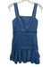 Alexis Size S Blue Linen & Cotton Sleeveless Fringe Contrast Stitching Dress Blue / S