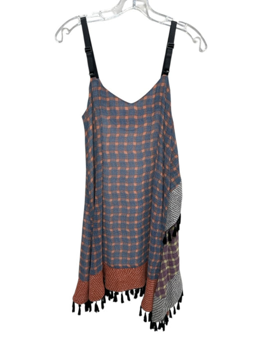 5a7 Cinq a Sept Size 4 Blue, Orange, Multi Polyester Sleeveless V Neck Dress Blue, Orange, Multi / 4
