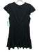 Alice + Olivia Size 0 Black Modal & Polyester Cap Sleeve Tiered Mini Dress Black / 0