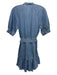 Veronica Beard Size S Medium Wash Cotton Denim Short Puff Sleeve Tiered Dress Medium Wash / S