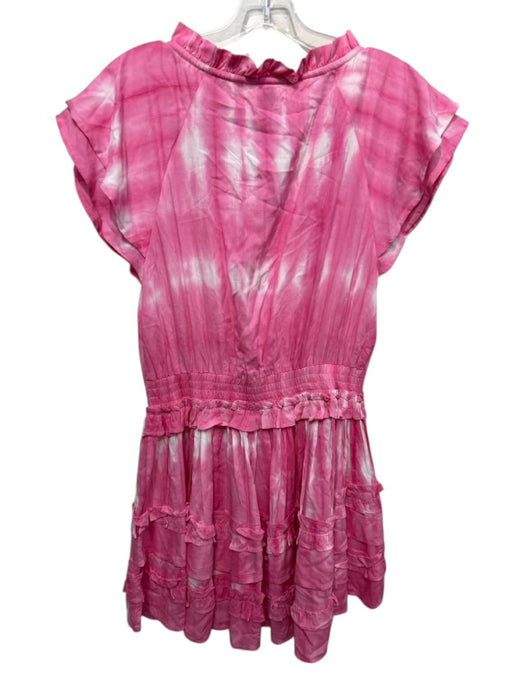 Cake for Dinner Size M Hot Pink & White Rayon Cap Sleeve Tie Dye Mini Dress Hot Pink & White / M
