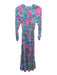 Lilly Pulitzer Size XXS Blue, Pink, Green Polyester Long puff sleeve Maxi Dress Blue, Pink, Green / XXS