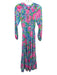 Lilly Pulitzer Size XXS Blue, Pink, Green Polyester Long puff sleeve Maxi Dress Blue, Pink, Green / XXS