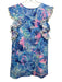 Lilly Pulitzer Size XXS Blue, Pink, White Linen Ruffle Cap Sleeve Aquatic Dress Blue, Pink, White / XXS