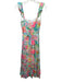 Lilly Pulitzer Size S Blue, Pink, Orange Rayon Ruffle Cap Sleeve Stamp Dress Blue, Pink, Orange / S