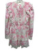 Love Shack Fancy Size XS Pink & White Cotton Long puff sleeve Crochet Lace Dress Pink & White / XS