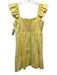 Reformation Size 10 Yellow Cotton Flutter Cap sleeve Square Neck Mini Dress Yellow / 10