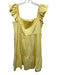 Reformation Size 10 Yellow Cotton Flutter Cap sleeve Square Neck Mini Dress Yellow / 10