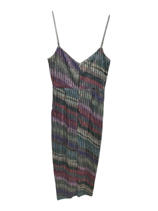 Saylor Size XS Green, Purple, Multi Polyester Fully Sequined Sleeveless Dress Green, Purple, Multi / XS