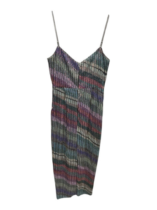 Saylor Size XS Green, Purple, Multi Polyester Fully Sequined Sleeveless Dress Green, Purple, Multi / XS