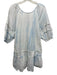 Roller Rabbit Size S Blue & White Cotton Puff 1/2 Sleeve Tie Dye Tiered Dress Blue & White / S
