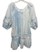 Roller Rabbit Size S Blue & White Cotton Puff 1/2 Sleeve Tie Dye Tiered Dress Blue & White / S