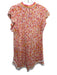 Poupette St. Barth Size S Orange, Pink, White Viscose Ruffle Cap Sleeve Dress Orange, Pink, White / S