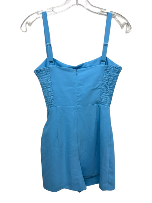 Amanda Uprichard Size XS Blue Polyester Sleeveless Waist Belt Wrap Romper Blue / XS