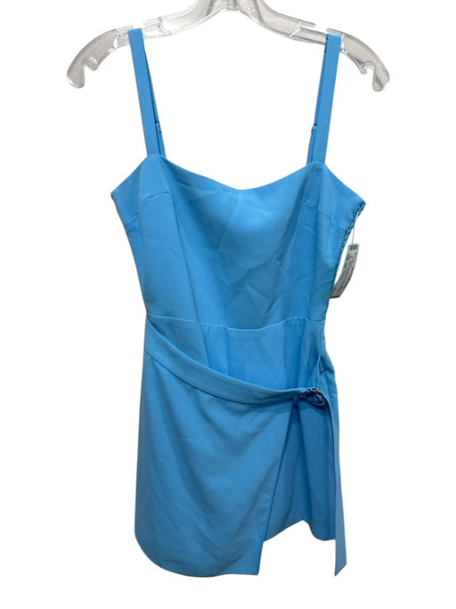 Amanda Uprichard Size XS Blue Polyester Sleeveless Waist Belt Wrap Romper Blue / XS