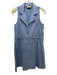 Tuckernuck Size S Blue Cotton & Polyester Sleeveless Buttons Collar Mini Dress Blue / S