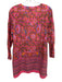 Calypso St. Barth Size M Pink, Green, Blue Cotton Long Sleeve Floral Print Dress Pink, Green, Blue / M