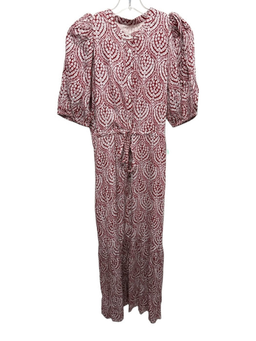 India Collection Emerson Fry Size S Rust Red & White Modal Abstract Print Dress Rust Red & White / S