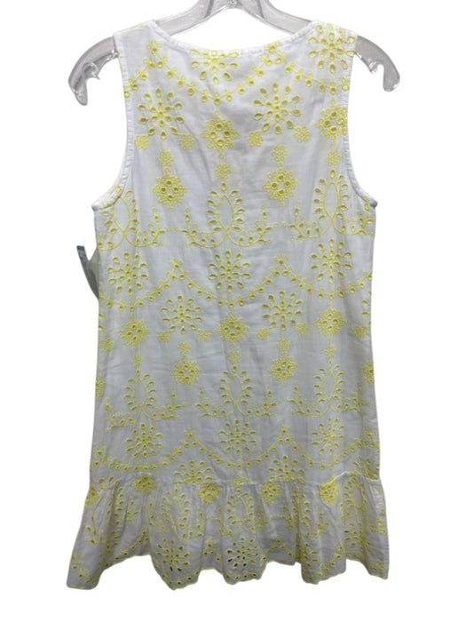 STS Sail to Sable Size XS White & yellow Cotton Sleeveless Floral Eyelet Dress White & yellow / XS
