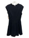 Rebecca Taylor Size 2 Black Cotton & Wool Blend Tweed V Neck Fray Detail Dress Black / 2