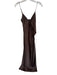 Lioness Size S Brown Polyester Spaghetti Strap Tie Front Triangle Top Maxi Dress Brown / S