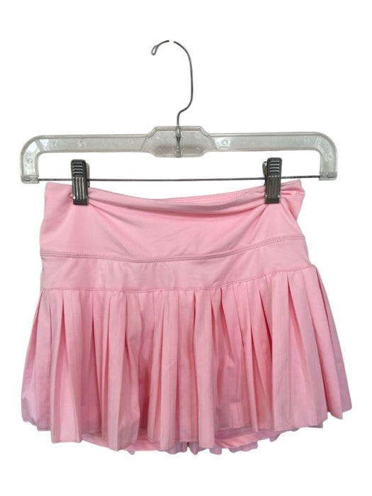 Goldhinge Size XS Baby Pink Polyester Blend Pleated Elastic Waist Athletic Skort Baby Pink / XS