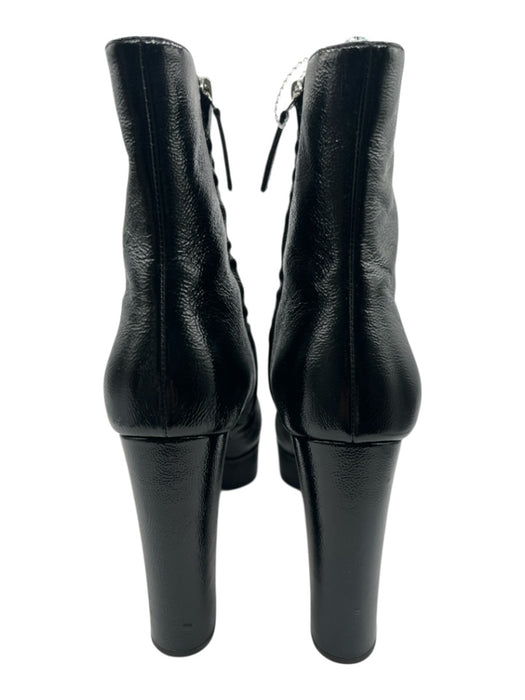 Guiseppe Zanotti Shoe Size 42 Black Patent Leather Side Zip Square Toe Boots Black / 42