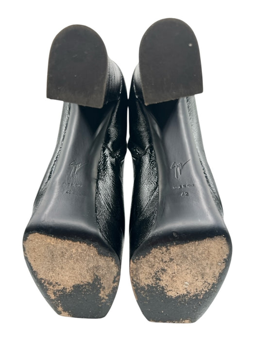 Guiseppe Zanotti Shoe Size 42 Black Patent Leather Side Zip Square Toe Boots Black / 42