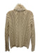 Worth Size L Oatmeal Beige Cashmere Cable Knit Button Down Fur Collar Cardigan Oatmeal Beige / L