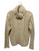 Worth Size L Oatmeal Beige Cashmere Cable Knit Button Down Fur Collar Cardigan Oatmeal Beige / L