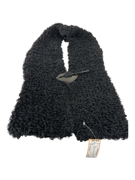 Black & Brown Boucle Knit pin detail scarf Black & Brown / Medium