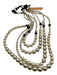 Chanel Cream, Black & Gold Faux Pearl Multi Strand Interlocking CC Necklace Cream, Black & Gold