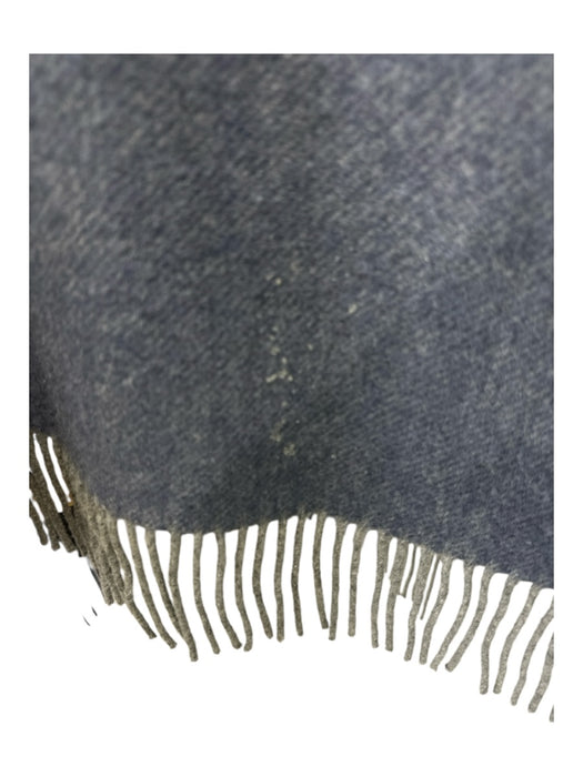 Hermes Size One Size Blue & Green Wool & Cashmere Fringe oversized plaid Coat Blue & Green / One Size