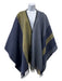 Hermes Size One Size Blue & Green Wool & Cashmere Fringe oversized plaid Coat Blue & Green / One Size