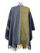 Hermes Size One Size Blue & Green Wool & Cashmere Fringe oversized plaid Coat Blue & Green / One Size