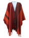 Hermes Size One Size Red, Orange, Brown Wool & Cashmere Fringe Poncho Coat Red, Orange, Brown / One Size