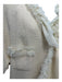 Chanel Size 44 Cream wool silk blend Tweed tulle ruffles Snap Buttons Jacket Cream / 44