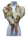 Ralph Lauren Cream, Green & Pink Sheer Square Floral scarf Cream, Green & Pink / Medium